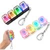 Kryolithm 2 PCS "Fidget Keyboard" luminosi, mini tastiera a 4 tasti con portachiavi, tastiera "Fidget Keyboard" con 2 modalità di illuminazione e suono di clic, regalo antistress per adulti