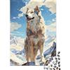 XRUGTKIHZTWF Lupo di Montagna Puzzle 1000 Pezzi per Adulti Carta Paesaggio Nevoso Relax Concentrazione Famiglia Arredo Regalo 38x26cm/1000pcs