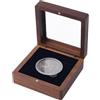 FINGERINSPIRE Scatola Espositiva per Monete in Legno con Diametro Interno di 45mm Inserto Nero Magnetico 9x9x3.9cm Espositore per Monete da Sfida con Finestra Visibile in Acrilico