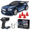 BuzzoXerex Mini Auto Telecomandata Drift, 1:64 Mini RC Drift Car, Micro Macchina Telecomandata con Luce LED, 15km/h, Auto Giocattolo per Bambini di Età Superiore Agli 8 Anni (Blu Brillante)