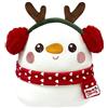 POPOYU pupazzo di neve di Natale peluche giocattolo, cuscino pupazzo di neve con una sciarpa d'amore con paraorecchie rosse, bambola di peluche carina bambola di peluche in morbido cotone, per bambini