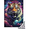 XRUGTKIHZTWF Tigre Cosmica Puzzle 1000 Pezzi Carta per Adulti Stile Spazio Fantasia Gioco di Puzzle 1000 Pezzi Decorazione Casa Relax Regalo 38x26cm/1000pcs