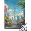 XRUGTKIHZTWF Torre TV Cittadina Puzzle 1000 Pezzi Carta Premium per Adulti Skyline Urbano Puzzle per Famiglia Relax Decorazione Regalo 38x26cm/1000pcs