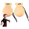 Generisch Castagnette spagnole - 2 scatole per dita in legno, classici per percussioni manuali, strumento ritmo elegante | 8,8 x 6,5 x 3 cm Strumento sonoro di alta qualità in legno, impugnatura