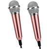 LALADEFIEE Microfono Mini per Cantare 2 Pezzi Microfoni Compatti Plug And Play in Metallo Oro per Laptop e Notebook Comunicazione Webcam e Registrazione Canto Stili multipli