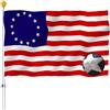 UTSANG Bandiera americana ricamata Betsy Ross 3x5 Outdoor Made in USA- 13 stelle colonie primitive USA bandiere cucite stelle ricamate strisce resistenti