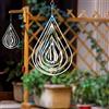 Marspeeder Girandola a vento per esterni, decorazione in metallo color argento, per cortile e giardino, 3D a specchio, in acciaio inox, da appendere, scultura a vento per interni ed esterni, decorazione da