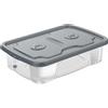 M-HOME - Contenitore Trasparente con Coperchio SimplyBox 3 23,5 Litri - h16x39x59 cm