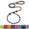 LynxKing Guinzaglio per cani riflettente, resistente e confortevole, corda resistente, per cani grandi, medi e piccoli, senza tirare per addestrare animali domestici (nero, 1,27 cm)