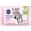 NIVEA MicellAIR - Salviette professionali biodegradabili per il trucco (20 fogli), salviettine micellari, salviette biodegradabili, salviette per il viso struccante