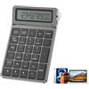 Tioleje 2 in 1 Tastierino Numerico Bluetooth con Calcolatrice e Schermo Regolabile | Tastierino Numerico Bluetooth 5.0 e 2.4G USB, Ricaricabile USB-C NumPad per Laptop, Mac, iMac, Windows, Tablet,PC-Portata 10m