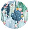 ELLENNE Tappetino Mousepad Rotondo 20cm con Cuciture - Deserto in Fiore|20 | Tappetino Mouse Rotondo 20x20cm - Mousepad Impermeabile, Bordi Rinforzati Anti-usura, Base in Gomma Antiscivolo Ergonomico