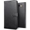 COPHONE® - Custodia Protettiva in Pelle per Samsung Galaxy J7 2017 J7 Prime J720, Colore: Nero