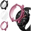 iVoler 3 Pezzi Clear Cover con Pellicola Protettiva per Xiaomi Watch S5 46mm, Copertura Completa Custodia Anti-Graffio Ultra Sottile Morbida TPU Case, Trasparente + Nero + Rosa