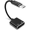 N NEWTOP Cavo 2in1 Adattatore AD07 Sdoppiatore Type-C Porta Doppia Tipo C Dual Splitter e Ascolto Musica Audio OUT Cuffie Audio e Carica Universale Compatibile per Cellulari Smartphone (Nero)