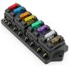 RASTKY Portafusibili Trasparente a 8 Vie con Fusibili Standard per Auto, Camion, Barche 12V/24V/32V, Facile da Usare, Resistente Alla Polvere e Agli Spruzzi D'acqua, per Dispositivi Elettrici (8)