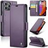 Teeirllim Cover per iPhone 15 Pro, Blocco RFID Custodia Portafoglio Premium PU Pelle,con Funzione Supporto Magnetica Carta Fessura Case Flip Libro per iPhone 15 Pro, Viola