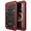 Beeasy Cover per iPhone X/XS IP68 Impermeabile Custodia Militare Antiurto Resistente 360° Metallo Armor Protezione Schermo Integrata Rugged Robusta Indistruttibile Subacquea Antipolvere Rosso