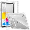 INFILAND Bambini Custodia per iPad (A16) 11a/10a Generazione (2025/2022),Protettiva Antiurto Resistente Con Supporto,Trasparente Glitterato Carino Per Ragazze E Donne (Argento)