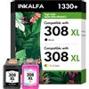 inkalfa 308 308XL Cartuccie di Inchiostro Compatibile per HP308 XL 308e Cartuccie di Inchiostro Compatibile per HP Envy 6120e 6132e 6532e 6520e 6120 6110e 6122e 6130 Cartuccie per Stampanti (Colore e Nero)