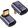 zoerbufan 2 Pezzi Adattatore USB C da 90 Gradi, USB-C Femmina a USB 4 Maschio, Connettore Cavo Caricatore Tipo C, Thunderbolt 4/3 40Gbps 8K@60hz per MacBook Pro/Air, Steam Deck, Switch(F)