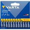 VARTA Pile AAA, Confezione da 12, Longlife Power, alcaline