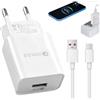 Witfoam QC3.0 - Caricatore rapido 18 W per Huawi P30/P20 Pro, P20 Lite, Mate 20 Pro, serie P40/P50/P60, serie Pura 70, Honr Magic 5/6/7, alimentatore USB 9V2A 5V3A con chip intelligente protezione da