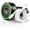 Tonsiny Caricabatteria da auto SuperVooc da 120 W con cavo da 2 m per OnePlus, OPPO e Realme, 2 porte, indicatore di tensione, adattatore per presa accendisigari
