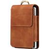 ZXYJMXN Custodia da cintura per cellulare da uomo per Samsung Galaxy Z Fold 8, Huawei Pura X Max, con chiusura magnetica, in pelle, marrone