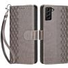 SIENIANLINE Cover per Samsung Galaxy S22 Plus custodia portafoglio Grigio | 3 scomparti carte, 1 tasca banconote, Chiusura magnetica, Supporto, Pelle PU flip cover per Samsung S22 Plus