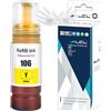 LCL 106 Giallo Inchiostro Alta capacità Compatible con Epson EcoTank 106 | Flacone di Inchiostro Compatibile con Epson EcoTank L7160 L7180 ET-7700 ET-7750 Stampante (1-Pack)