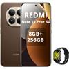 XIAOMI REDMI Note 15 Pro+ 5G- Smartphone 8+256GB,Display AMOLED 1.5K da 6,83,Snapdragon 7s Gen 4,fotocamera da 200MP,Marrone,caricabatterie non incluso,incluso Smart Watch