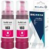 LCL 103 Magenta Inchiostro Alta capacità Compatibile con Epson 103 L3210 | Flacone di Inchiostro Compatible con EPSON EcoTank L1110 L1210 L1250 L3100 L3101 L3110 L3111 L3150 L3151 L3156 L3160(2-Pack)