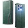 FANFO Custodia per Doogee N55 / N55 Pro / N55 Plus, Cover Wallet in PU Pelle Durabile [Standard Business], Protezione Completa, con Funzione Stand e Chiusura Magnetica.- Green