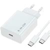 JiCghemg 45 W Caricabatterie USB C rapido per Samsung Galaxy S25, S24+,S24 Ultra,S23+,S23 Ultra, S22,Note20,A54,A53,Z Fold5,Fold4,Tab,USB C Presa Caricabatterie Adattatore di alimentazione (bianco)