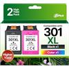 CanPick 301 XL Cartucce di ricambio per cartucce HP 301 Nero e Colore 301XL per HP Envy 4500 4504 5530 4502 5532 Deskjet 2540 2549 2050 2544 1050 1051 Officejet 2620 2622 462 30