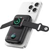Trswyop Magnetico Power Bank 10800mAh per MagSafe, 4-in-1 Wireless Powerbank Portatile con Caricatore iWatch, 25W PD Ricarica Rapida Batteria Esterna con Display LED per Apple Watch/iPhone 16/15/14/13/12