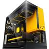 Geometric Future GEO-M3F-BY GEO-M3F-BY - Case per PC a torre Micro-ATX panoramica in vetro temperato a doppia camera, 5 ventole ARGB PWM preinstallate da 120 mm x 30 mm, USB Type-C, supporto radiatore