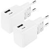 Security-01 2 caricabatterie USB, 5 V, 2,4 A, 12 W, potenza totale con porte laterali USB-A + USB-C, per telecamere IP, tablet, lettori MP3, e-book, smartphone, utensili elettrici e altro