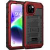 Beeasy Cover per iPhone 14 IP68 Impermeabile Custodia Militare Antiurto Resistente 360° Metallo Armor Protezione Schermo Integrata Rugged Robusta Indistruttibile Subacquea Antipolvere Rosso