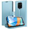 Eirltiy Cover per Xiaomi Redmi Note 9 Pro/9S/9 Pro Max Portafoglio Pelle PU Premium, Custodia Scomparti Carte Antiurto Protettiva Case con 1 Vetro Temperato, Blu