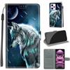 KENHONER Custodia per Xiaomi Redmi Note 12 Pro 5G, Lupo | Portafoglio Pelle PU, Magnetica, Resistente Agli Urti, Scomparto Carte Credito, Pieghevole, Flip Libro, Motivo