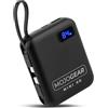 MOJOGEAR Mini GO 10.000 mAh - Power Bank compatto con cavi integrati, 22,5 W Fast Charge Powerbank — Display digitale per smartphone e tablet — Nero