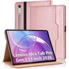 Vkooer Custodia per Lenovo Idea Tab Pro Gen 2 13 pollici 2026, flip cover PU in pelle multiangolare, custodia protettiva per Idea Tab Pro Gen 2 13 pollici con cinturino da polso, rosa oro