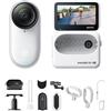 Insta360 GO 3S Ciclismo POV Bundle 128GB Bianco-Cam 4K per vlogging, POV a mani libere, montaggio magnetico, stabilizzazione, 140 minuti di autonomia, impermeabilità fino a 10 m, editing IA