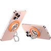 zZjoOoj Supporto magnetico con anello, girevole a 360°, forte magnete N52, utilizzabile direttamente per MagSafe iPhone (12-17), Samsung Galaxy Z Fold 8/8 Ultra & MagSafe, arancione