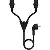 Nano Cable NANOCABLE 10.22.0100 - Cavo di alimentazione splitter, 1 connettore maschio Sckuko CEE7 a 2 connettori femmina C13, colore nero, 1,8 m
