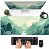 DSKGSJH Tappetino da scrivania con bordi cuciti, motivo foresta carina, salvia, XL, per laptop, computer, tastiera, mouse, decorazione da scrivania da donna, bordi cuciti, 80 x 30 cm