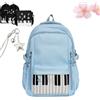 Qosneoun Zaino per pianoforte da donna, zaino a pois, novità giocoso stravagante carino Y2k zaino musicale a pois borsa in nylon, a-blu, 1, Casual