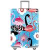 LNXSESN Cprivaligia Fiore Blu Flamingo Copri Valigia Elastica Anti-Graffio Coprivaligia Grande Lavabile Copertura Cover Valigia Proteggi Copri Trolley Con Cerniera Riusabile Per 29-32 Pollici